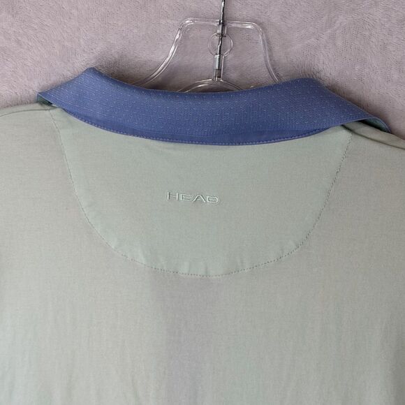 Head Golf Sportswear Men's Two-Tone Polo Shirt Size L Mint Green Blue Collar - Picture 10 of 16